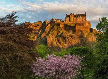 人造 Edinburgh Castle 城堡 英国 艺术 高清壁纸 3840x2160