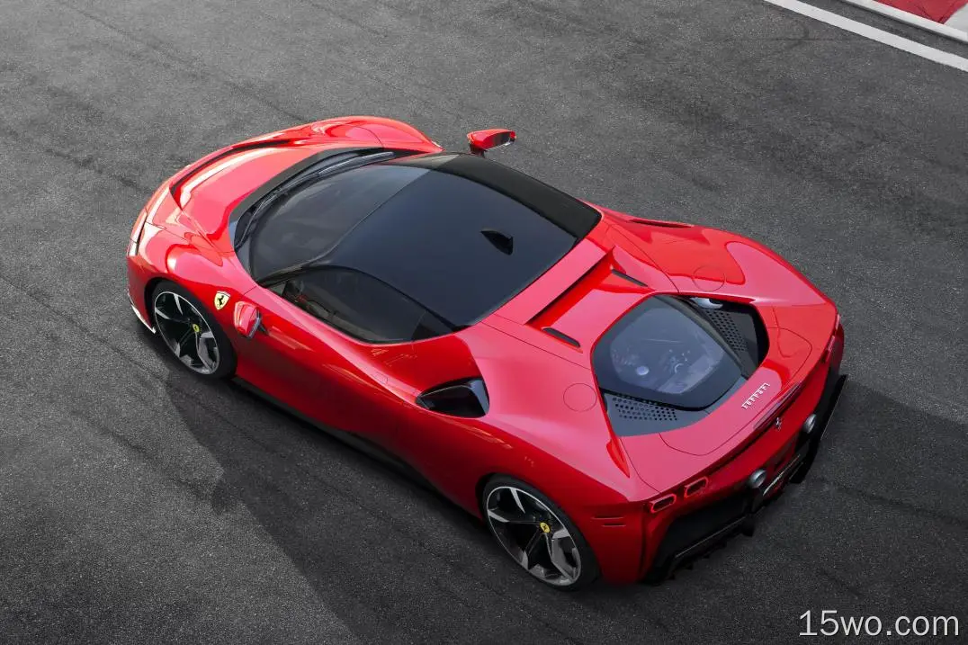 座驾 Ferrari SF90 Stradale 法拉利 Sport Car 汽车 Red Car Supercar 高清壁纸