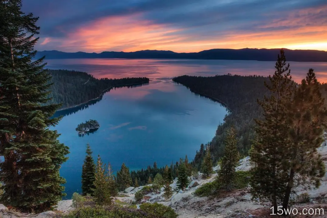 自然 湖泊 风景 大自然 USA Sierra Nevada Tahoe Lake 高清壁纸