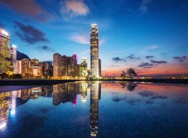 人造 香港 城市 中国 Cityscape 暮光之城 建筑 倒影 高清壁纸 3840x2160