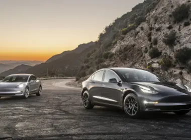 座驾 Tesla Model 3 特斯拉 Luxury Car 汽车 Silver Car 高清壁纸 2500x1406