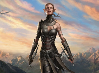 电子游戏 Divinity: Original Sin II Woman Warrior Dagger 龙 Pointed Ears Yellow Eyes 高清壁纸 3840x2160