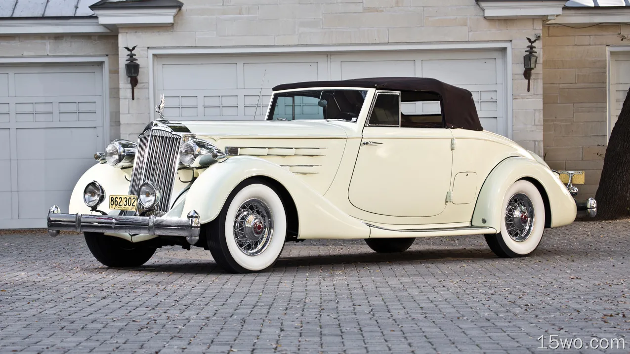 座驾 Packard Twelve 帕卡德 Packard Twelve Coupe Roadster Luxury Car Full-Size Car Vintage Car Old Car White Car 汽车 高清壁纸