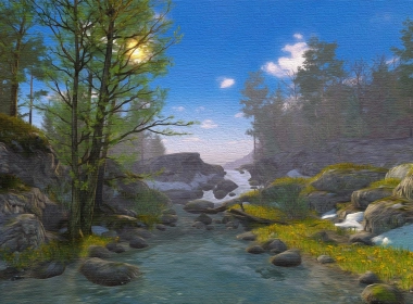 自然 溪流 艺术 春季 高清壁纸 3840x2160