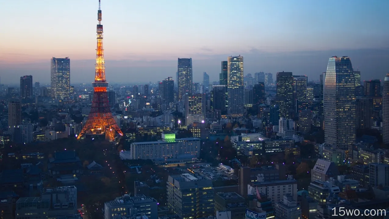 人造 东京 城市 日本 暮光之城 Tokyo Tower 高清壁纸