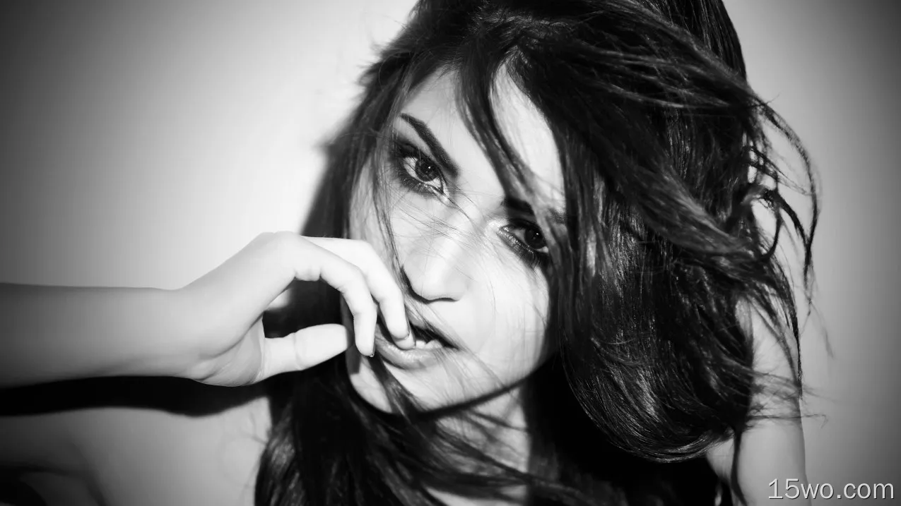 名人 Anushka Sharma 女演员 印度 黑白 面容 印第安 Actress Monochrome 高清壁纸