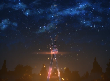 动漫 刀剑神域 剑 Anime 武器 夜晚 星空 天空 高清壁纸 3840x2160