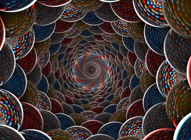 抽象 3D 蓝色 红色 色彩 Colorful 圆 球体 漩涡 数字艺术 CGI 高清壁纸 3840x2160