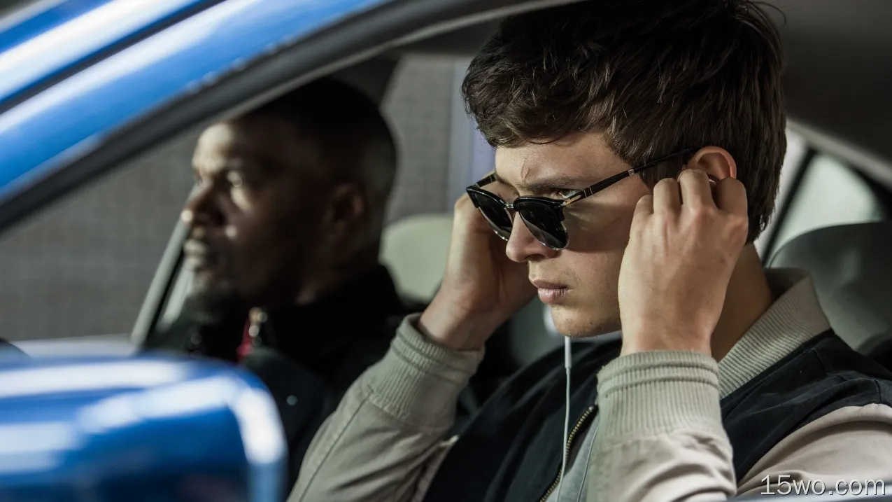 电影 Baby Driver Baby Ansel Elgort Bats Jamie Foxx 汽车 Sunglasses 高清壁纸