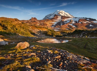 自然 Mount Rainier 山 岩石 高清壁纸 3840x2160