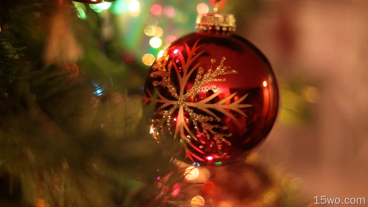 节日 圣诞节 Christmas Ornaments 球体 红色 高清壁纸