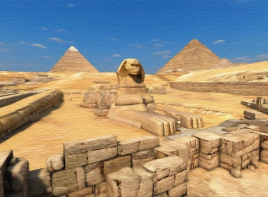 人造 Sphinx 艺术 金字塔 高清壁纸 3840x2160