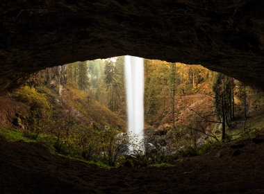 自然 瀑布 大自然 洞穴 高清壁纸 3840x2160