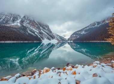 自然 Lake Louise 湖泊 地球 冬季 Snow 高清壁纸 7680x4320