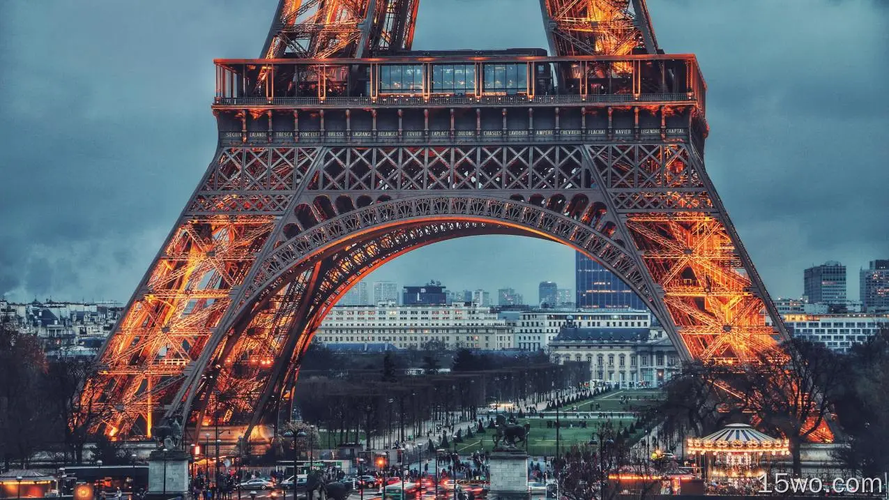 巴黎,艾菲尔铁塔,光,塔块,城市景观,壁纸,3840x2160