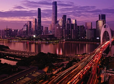 人造 Guangzhou 城市 中国 夜晚 建筑 摩天大楼 桥 高清壁纸 3840x2160