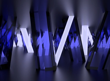抽象 艺术 CGI 图形 蓝色 玻璃 Crystals 高清壁纸 3840x2160