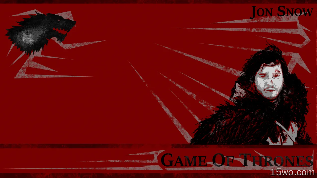 电视剧 权力的游戏 Jon Snow House Stark 红色 Minimalist 黑色 高清壁纸