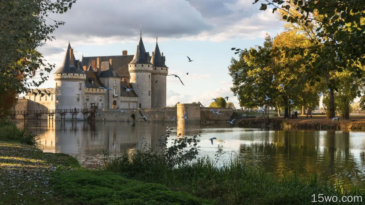 人造 Château de Sully-sur-Loire 城堡 法国 高清壁纸