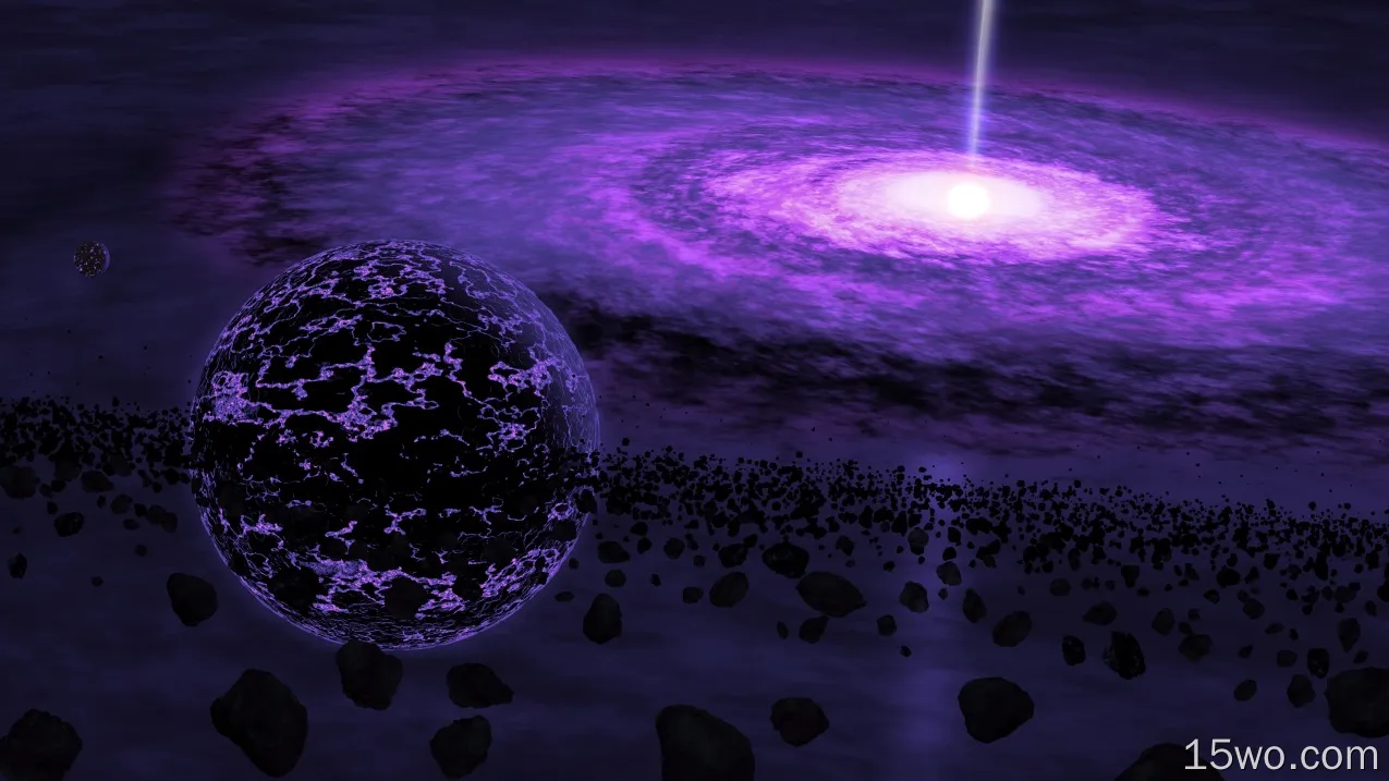 科幻 Quasar 紫色 波斯菊 太空 高清壁纸