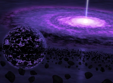 科幻 Quasar 紫色 波斯菊 太空 高清壁纸 7680x4320