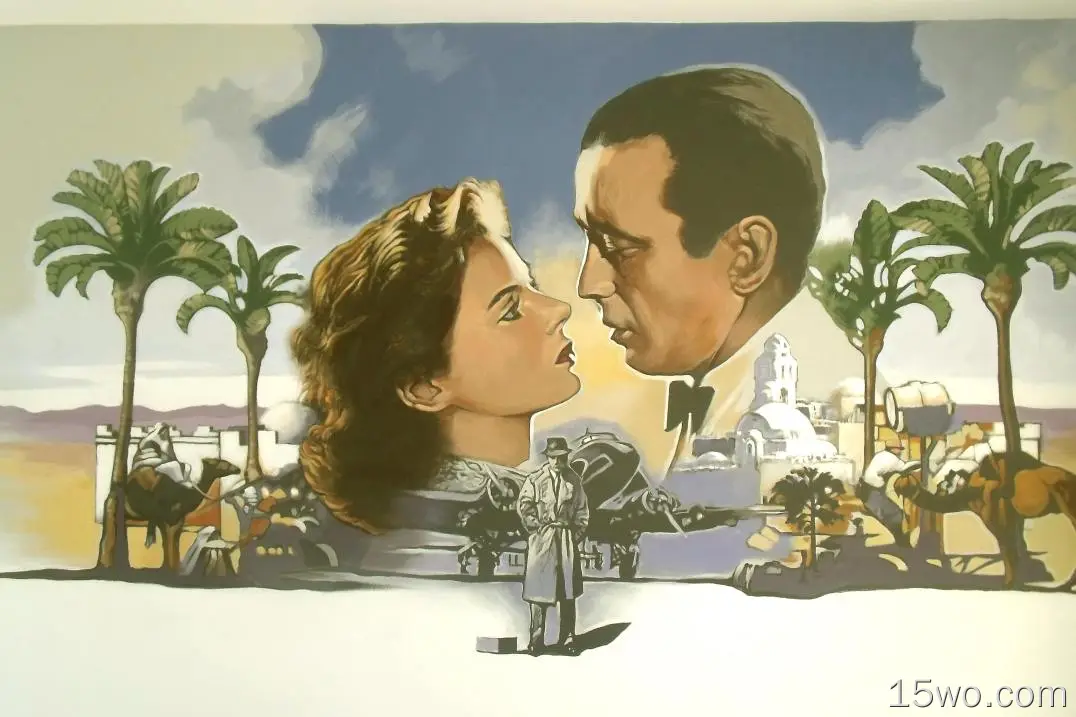 电影 Casablanca  Humphrey Bogart Ingrid Bergman 高清壁纸
