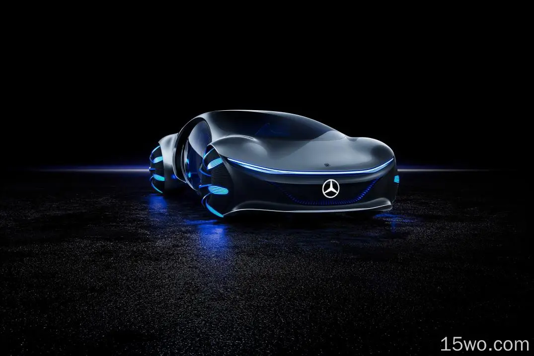 梅赛德斯-奔驰视觉avtr、霓虹灯、未来汽车