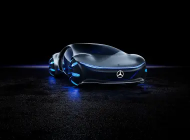 梅赛德斯-奔驰视觉avtr、霓虹灯、未来汽车 7000x4667