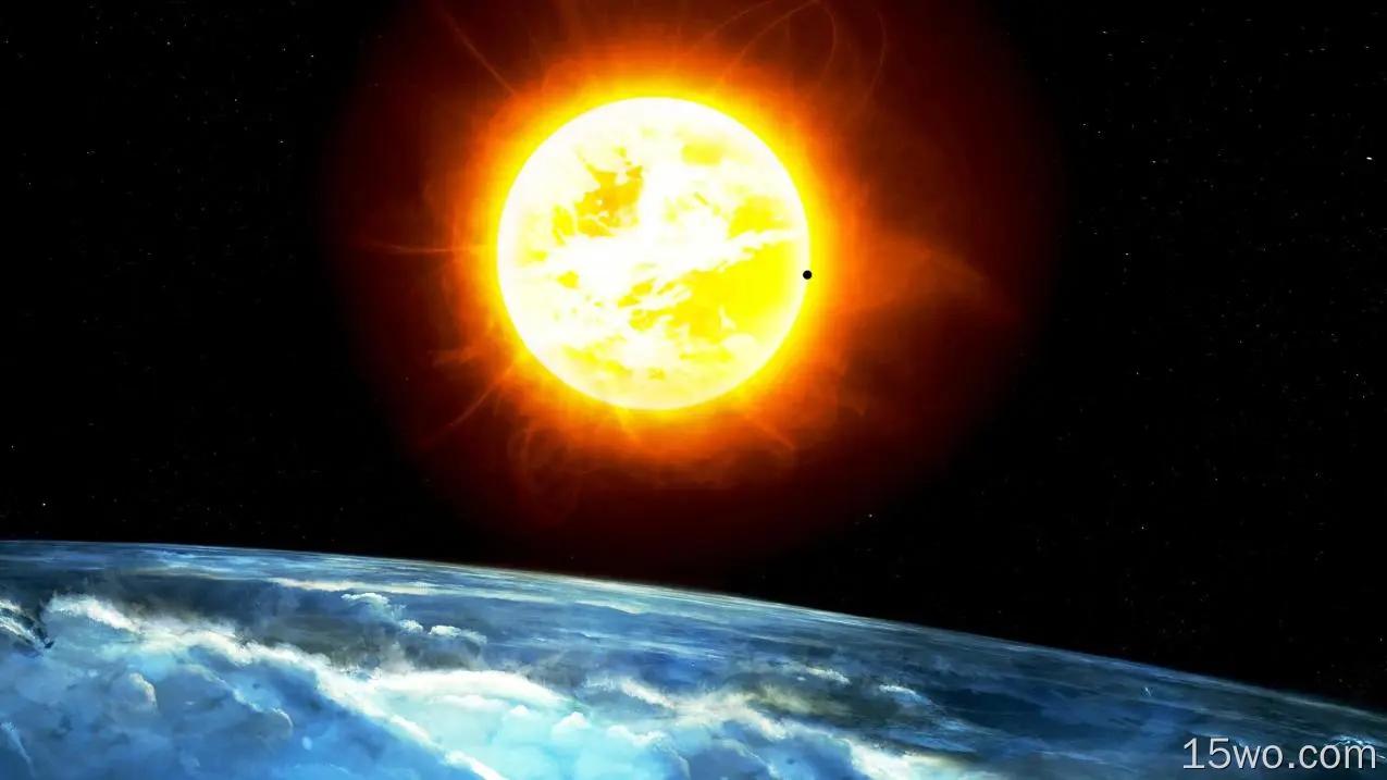 科幻 太阳 太空 orange 星球 高清壁纸
