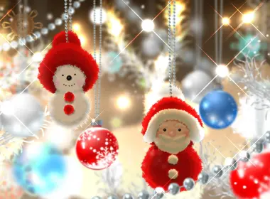 节日 圣诞节 Christmas Ornaments Santa 雪人 高清壁纸 2560x1600