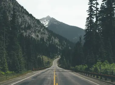 道路、山脉、森林 2560x1440