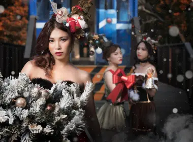 女性 亚洲 女孩 Woman 模特 Brunette 圣诞节 高清壁纸 6141x4130