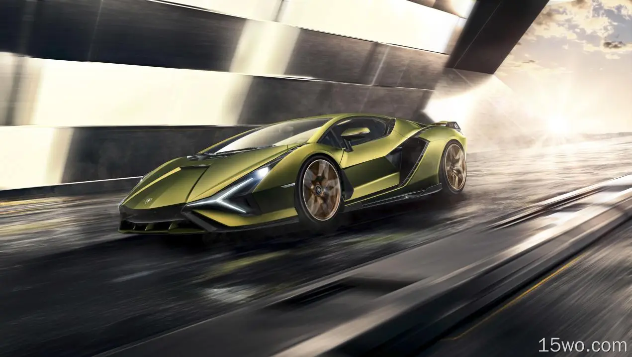 座驾 Lamborghini Sián 汽车 交通工具 兰博基尼 Sport Car Supercar Green Car 高清壁纸