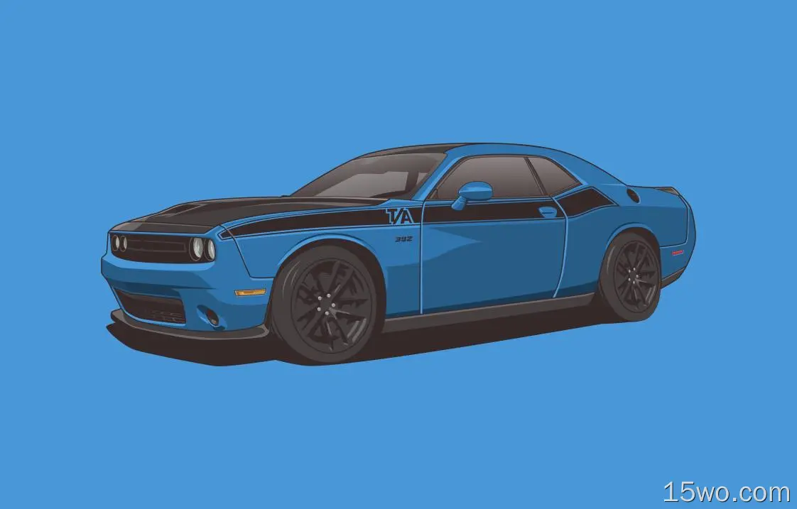 座驾 Challenger 道奇 道奇挑战者 Blue Car Muscle Car 高清壁纸