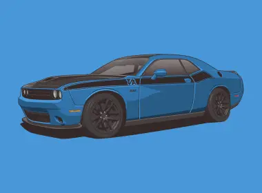 座驾 Challenger 道奇 道奇挑战者 Blue Car Muscle Car 高清壁纸 9385x6000