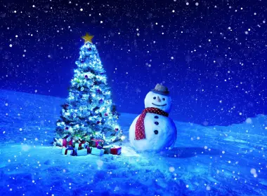 节日 圣诞节 冬季 雪人 礼物 Christmas Tree 高清壁纸 2880x1800
