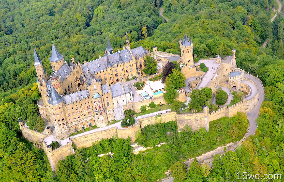 人造 Hohenzollern Castle 城堡 德国 Hilltop 高清壁纸
