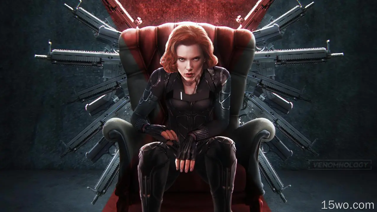 电影 Black Widow 黑寡妇 斯嘉丽·约翰逊 Natasha Romanoff Redhead Short Hair Gun 高清壁纸