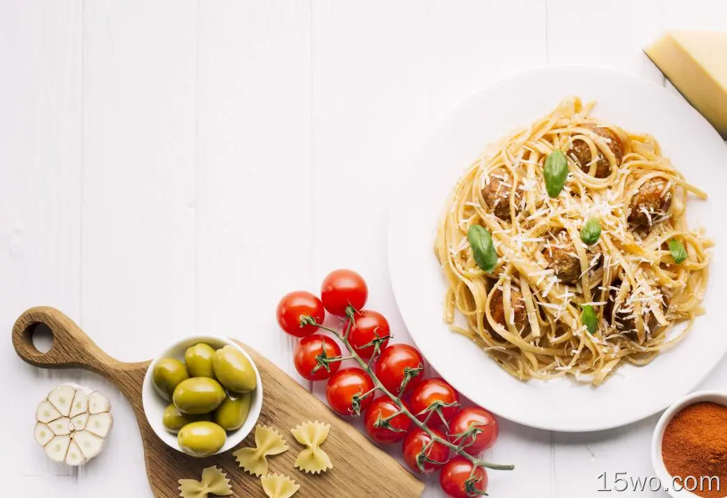 食物 意大利面 番茄 Olive 静物 高清壁纸