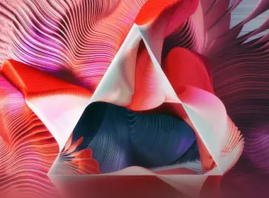 抽象 曲线 3D 螺旋 漩涡 Colorful 三角形 高清壁纸 2560x1440