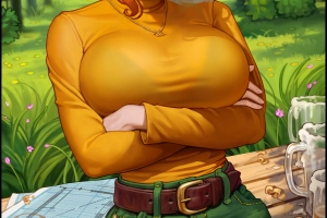 Robin (Stardew Valley),Stardew Valley,video games,video game girls,video game characters,redhead,artwork,drawing,fan art,Aroma Sensei,big boobs,portrait display,bra,necklace,looking at viewer,grass,leaves  2886x5000