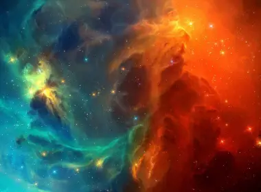 太空、彩色星云、星系、恒星、数字艺术 2560x1440