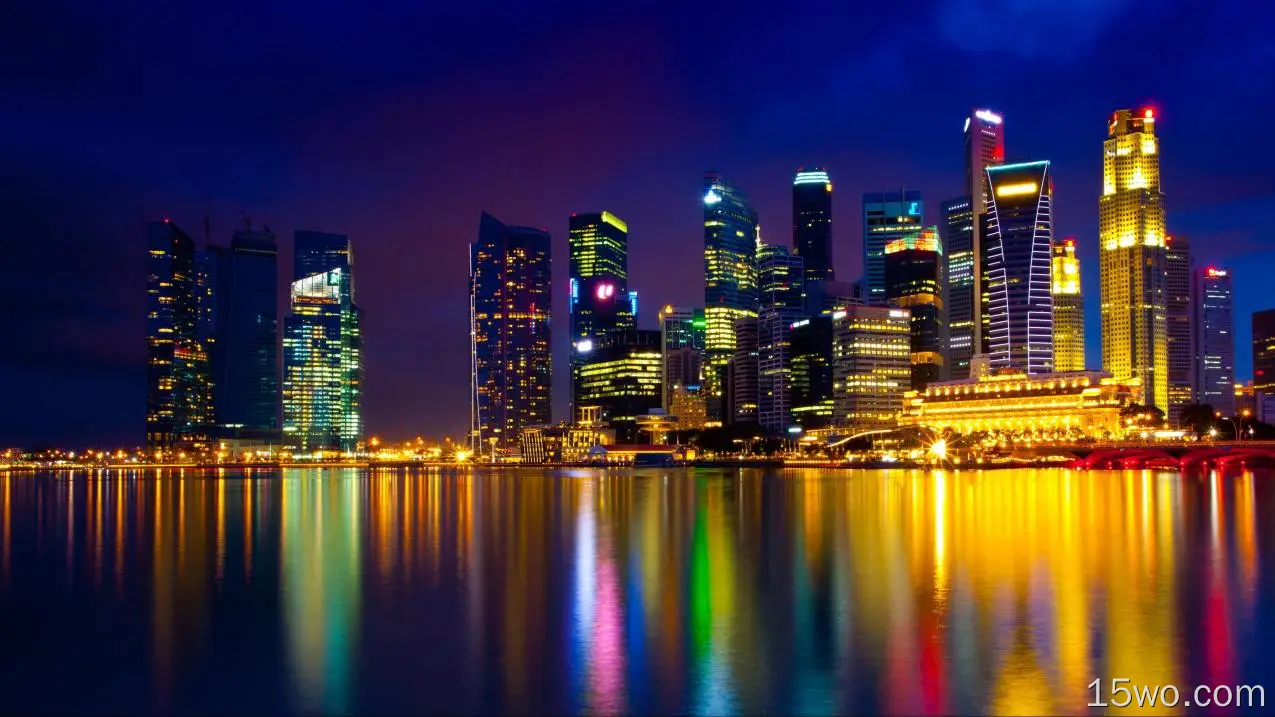 新加坡滨海湾花园夜景