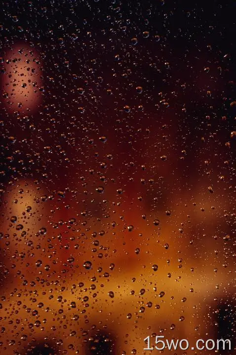 窗户、水滴、下雨、模糊、橙色