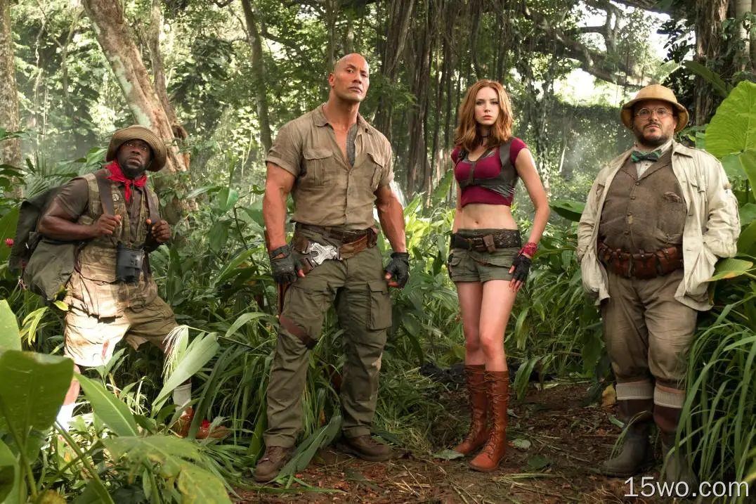 电影 Jumanji: Welcome to the Jungle Dwayne Johnson 凯伦·吉兰 Kevin Hart Jack Black 高清壁纸