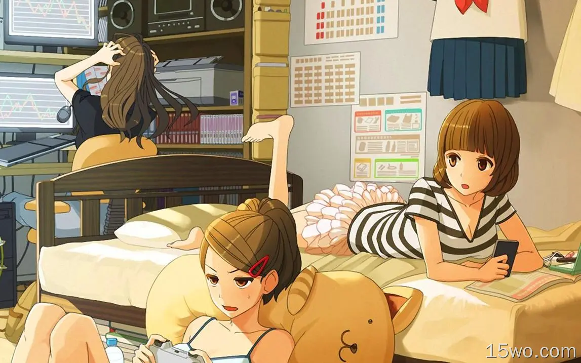 bc44女孩房间动画艺术插图