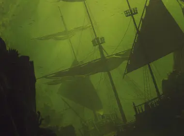 沉船，水下，肮脏的大海，绿色，黑暗，帆船 3200x4000