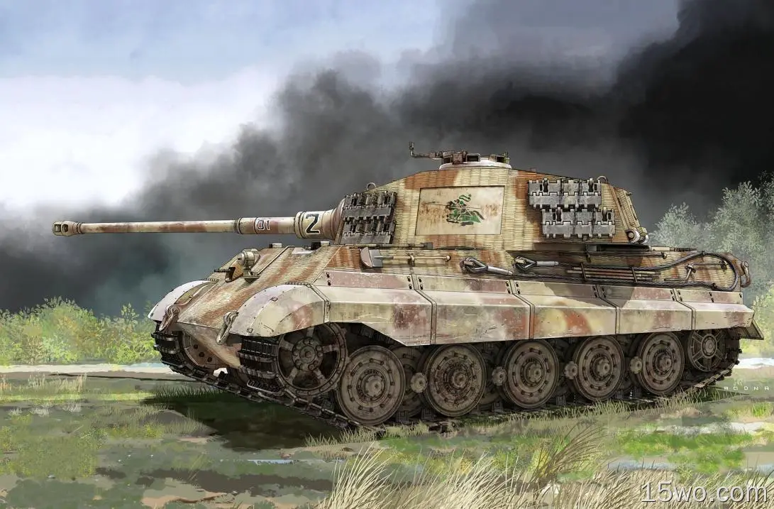 军事 Tiger II 坦克 艺术 高清壁纸