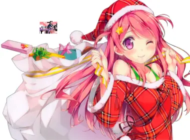 动漫 女孩 Santa Pink Hair 圣诞节 5 Nenme no Houkago 高清壁纸 3478x2346