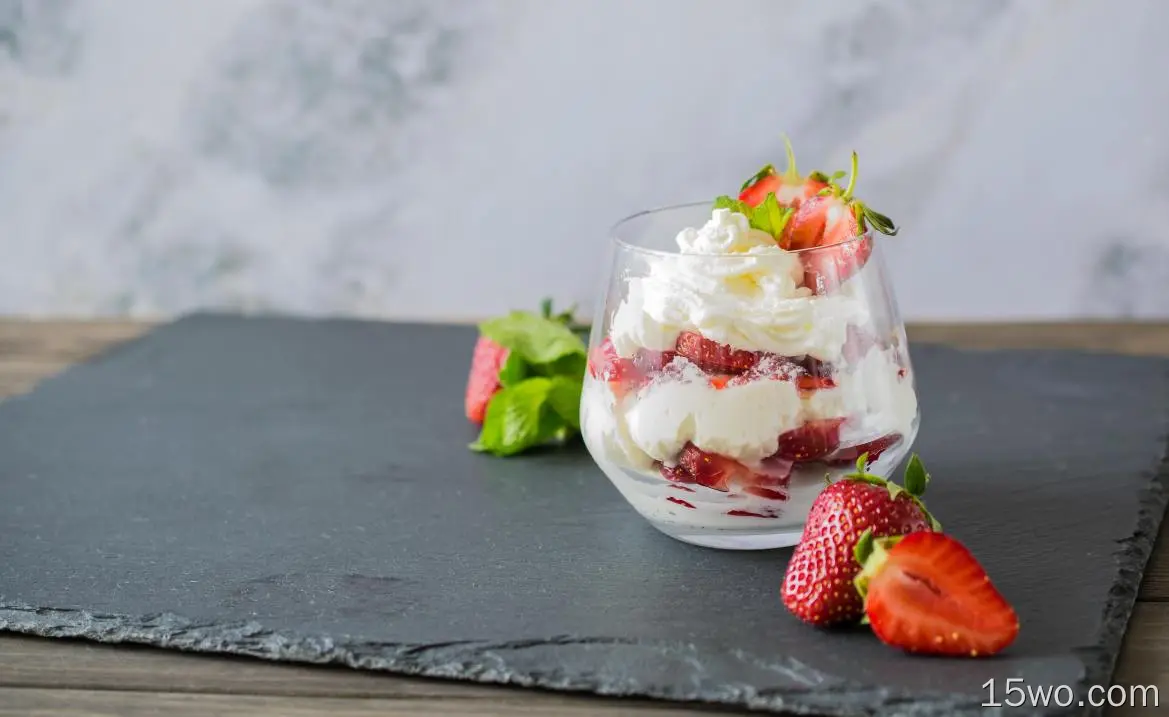 食物 甜点 草莓 浆果 静物 水果 Cream 高清壁纸